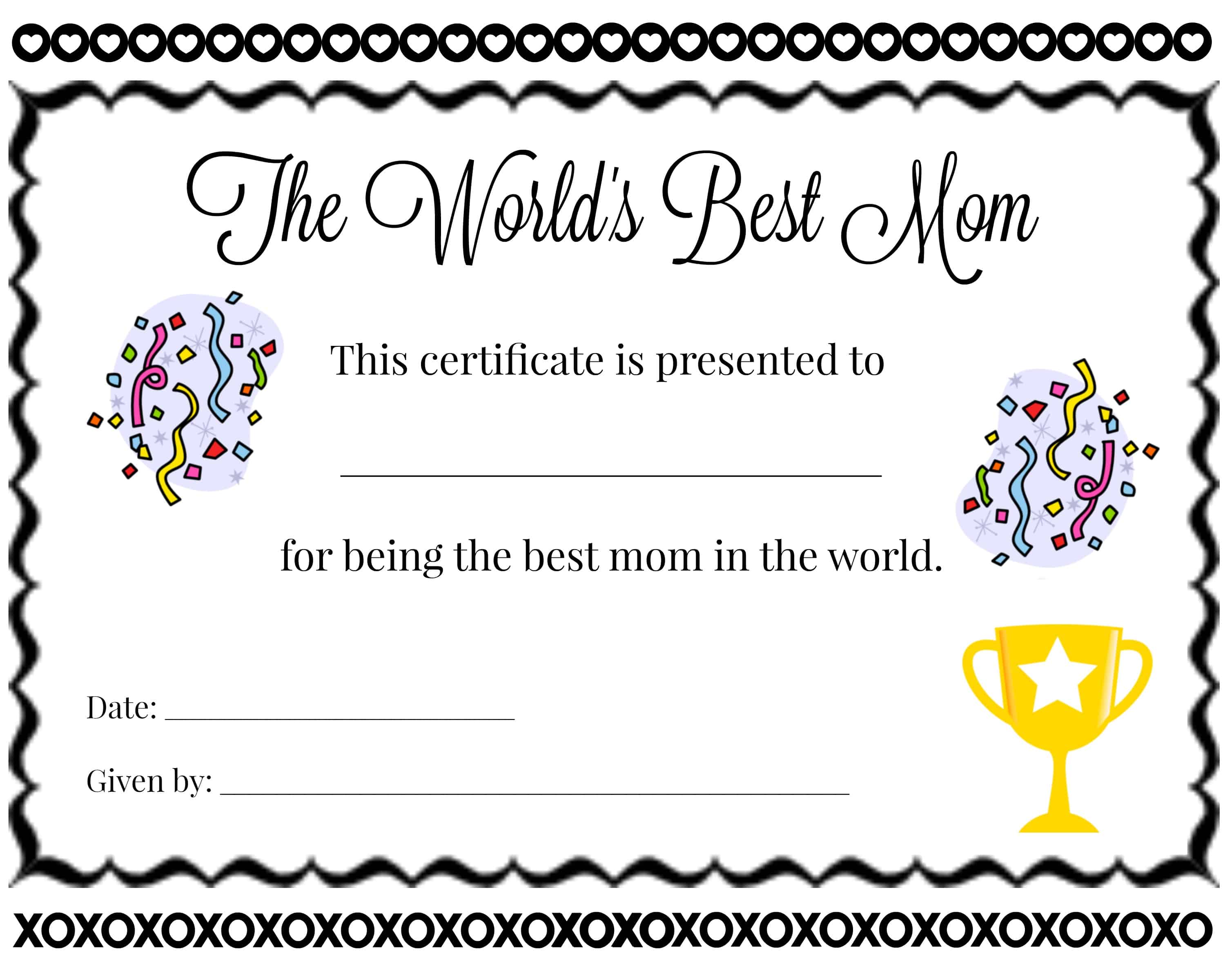 free printable world’s best mom certificate PrintableTemplates