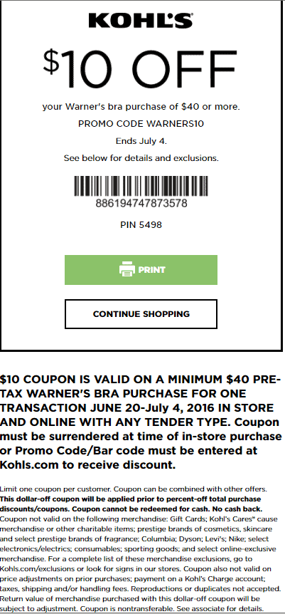 kohls 10 off 10 printable coupon – PrintableTemplates