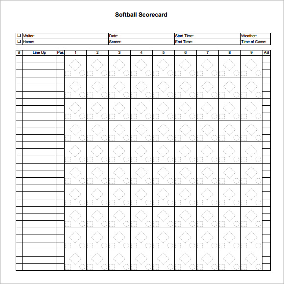Free Softball Score Sheet Pdf