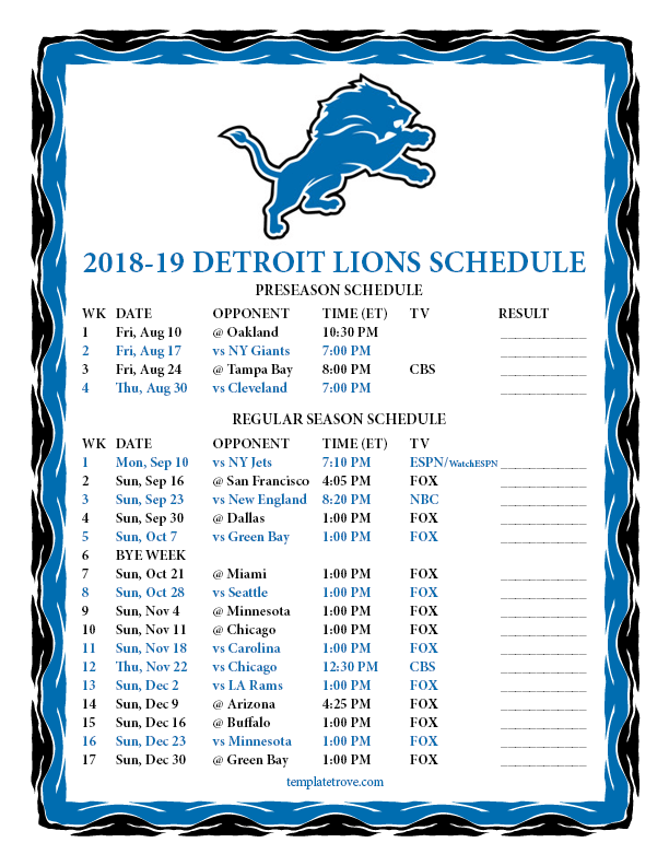 bc lions schedule 2018 printable – PrintableTemplates