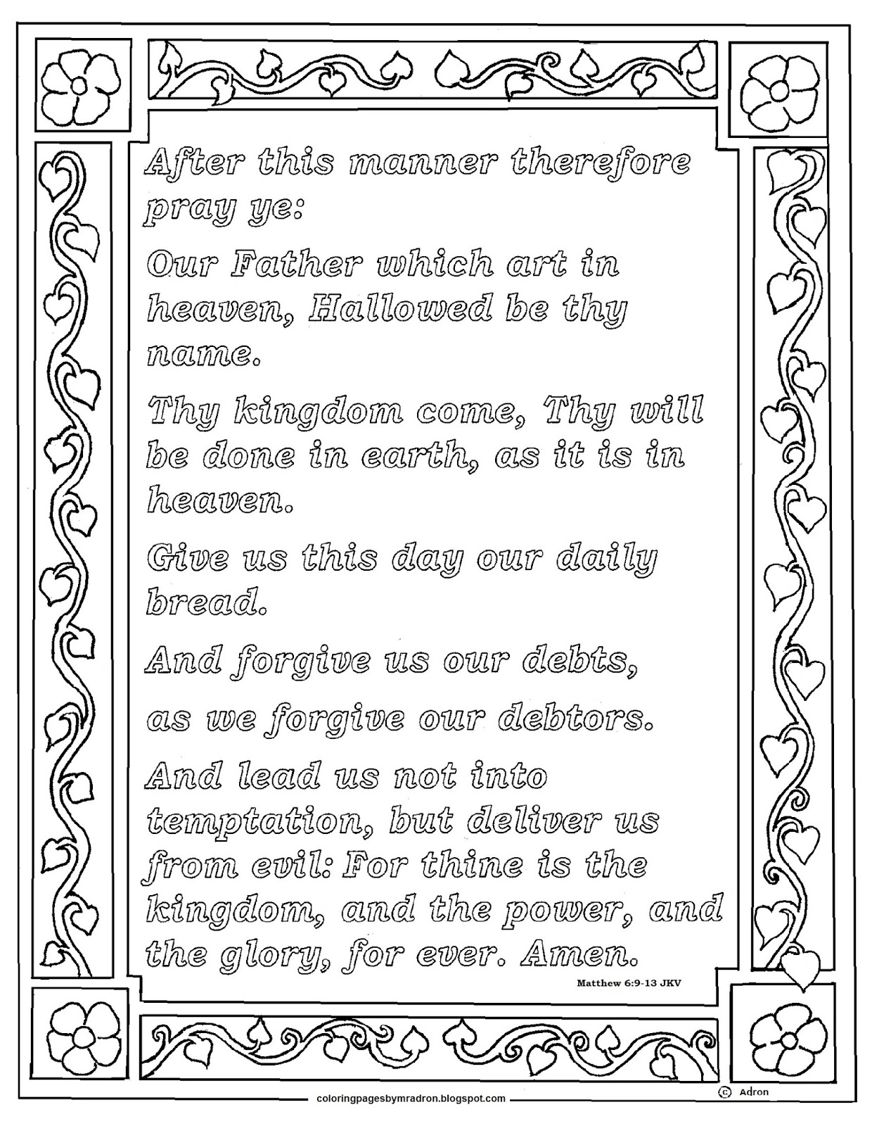 the lord's prayer kjv printable - PrintableTemplates