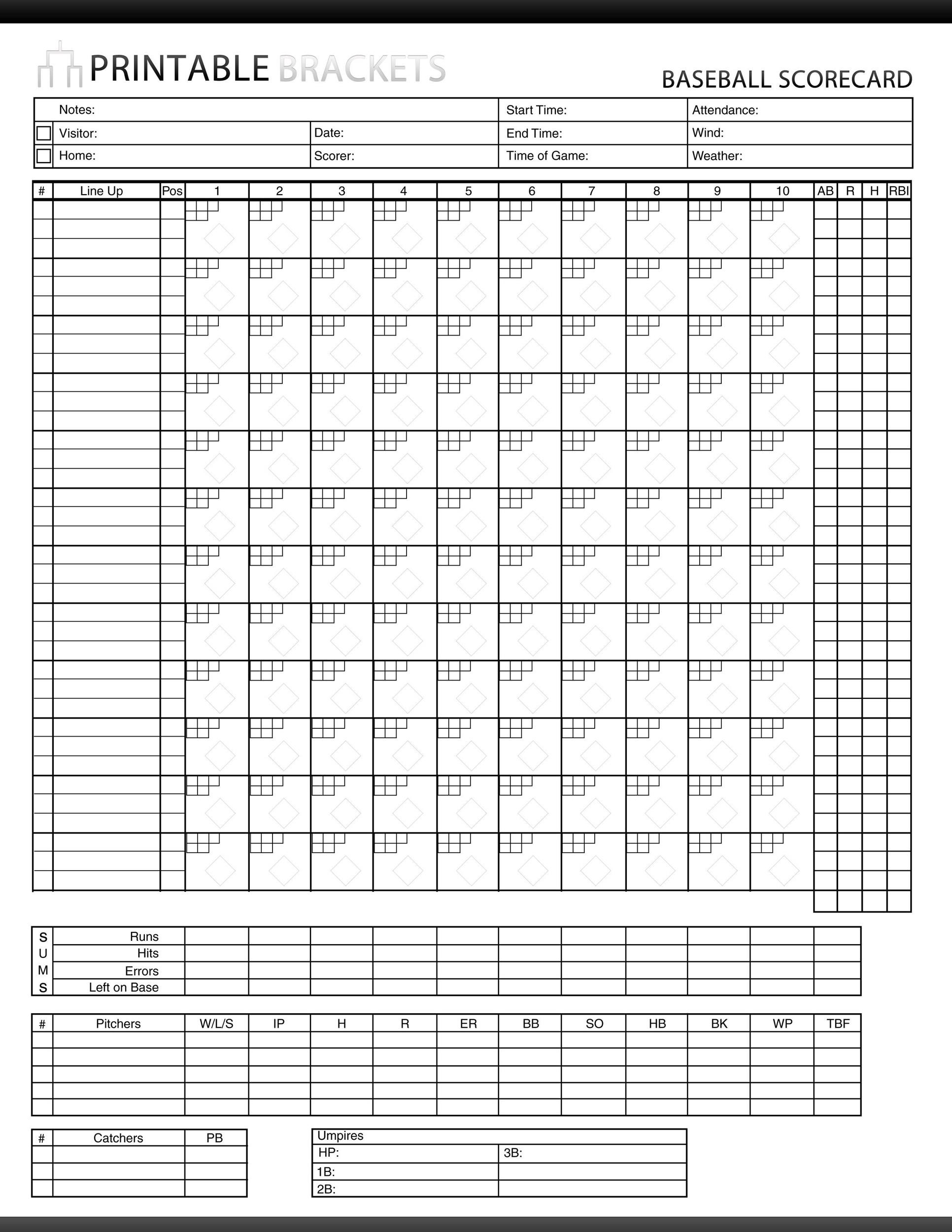 printable softball scorebook PrintableTemplates