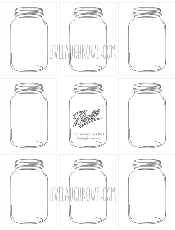 mason jar printable template PrintableTemplates