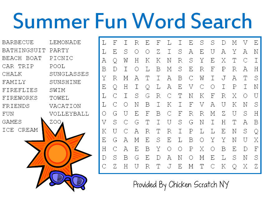 large printable word search