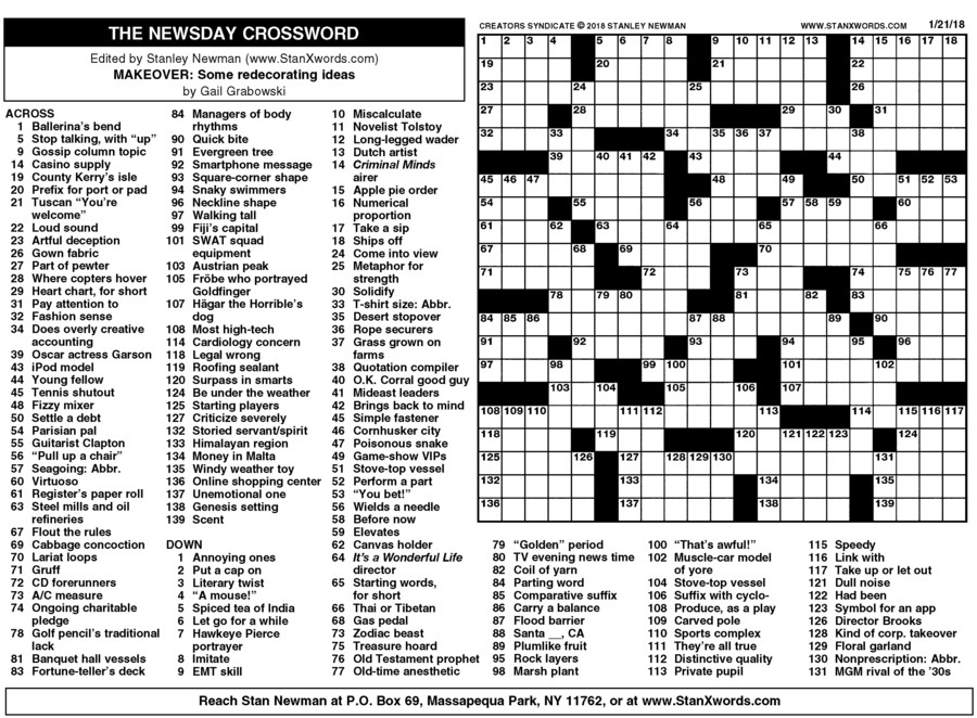 47 best ideas for coloring Printable Newsday Crossword
