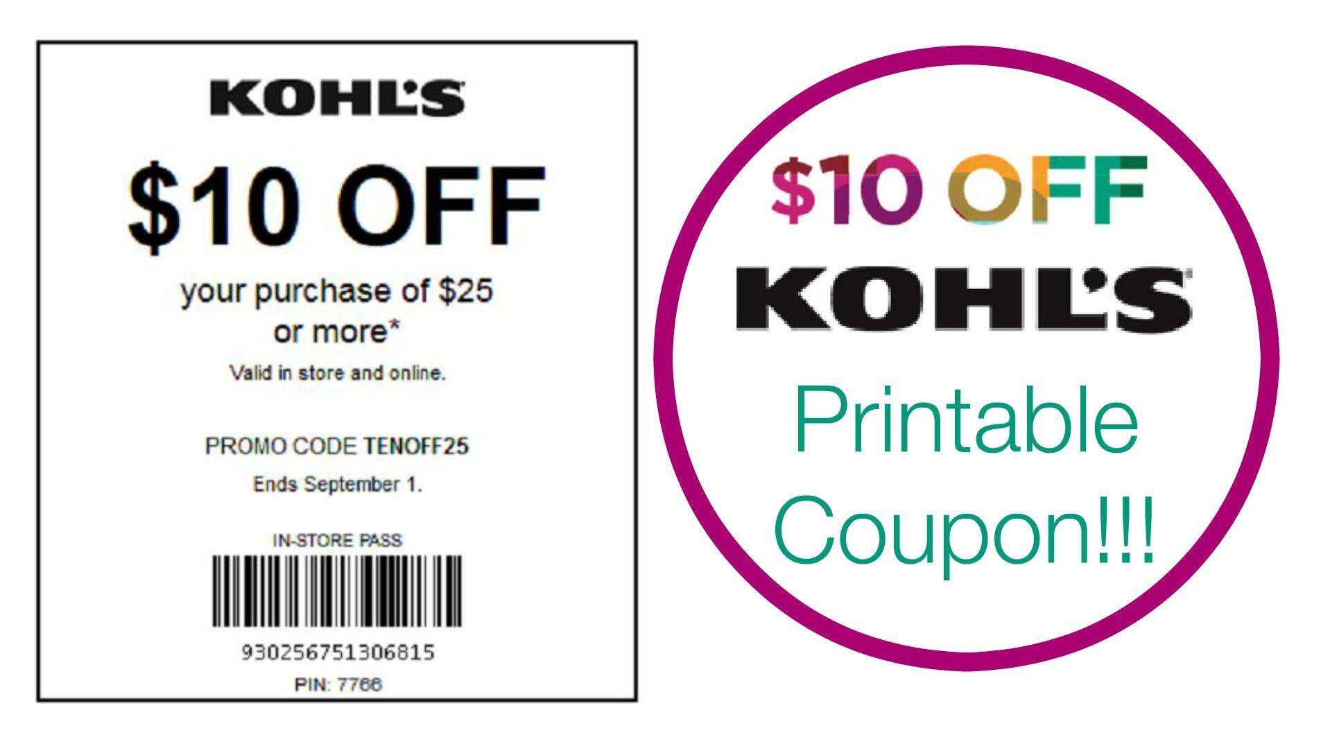 kohls 10 off 10 printable coupon PrintableTemplates