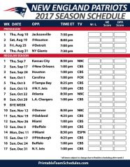 Printable One Page Nfl Schedule Printabletemplates Printable One Page 