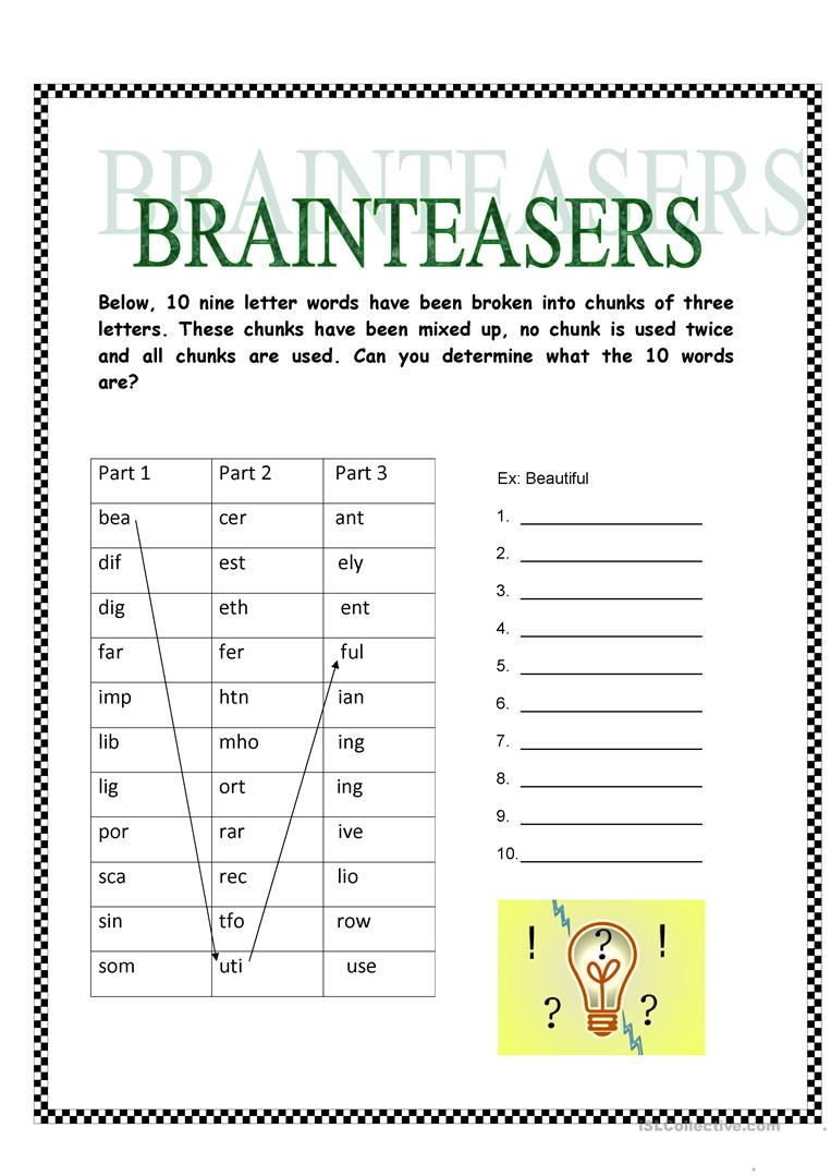 printable brain games printabletemplates cognitive worksheets for